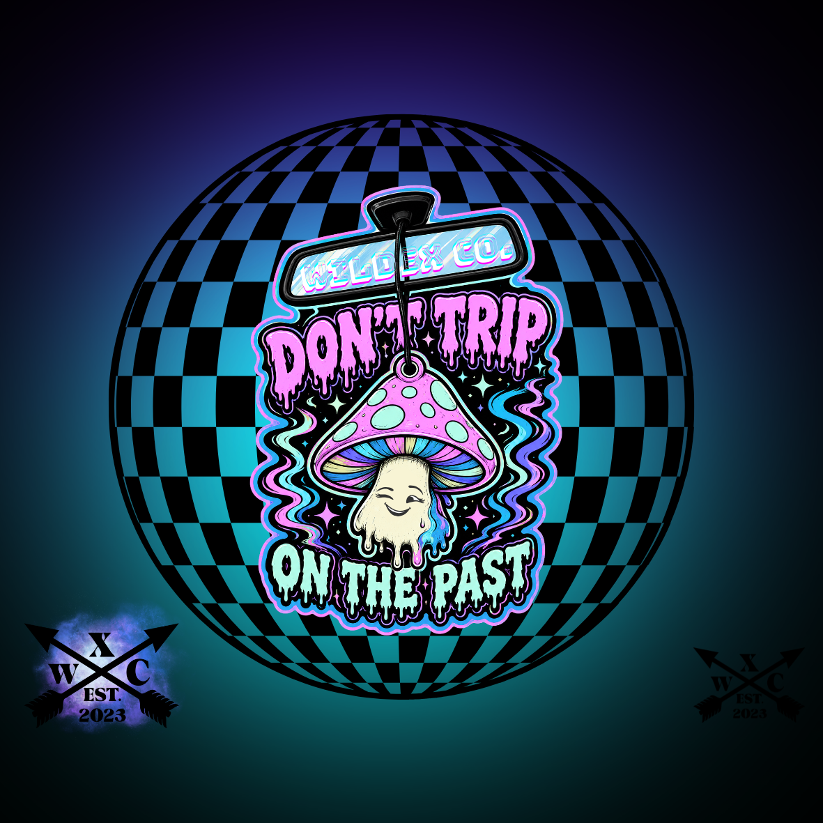 Don't Trip on the Past Mushroom Holographic Die-Cut Sticker