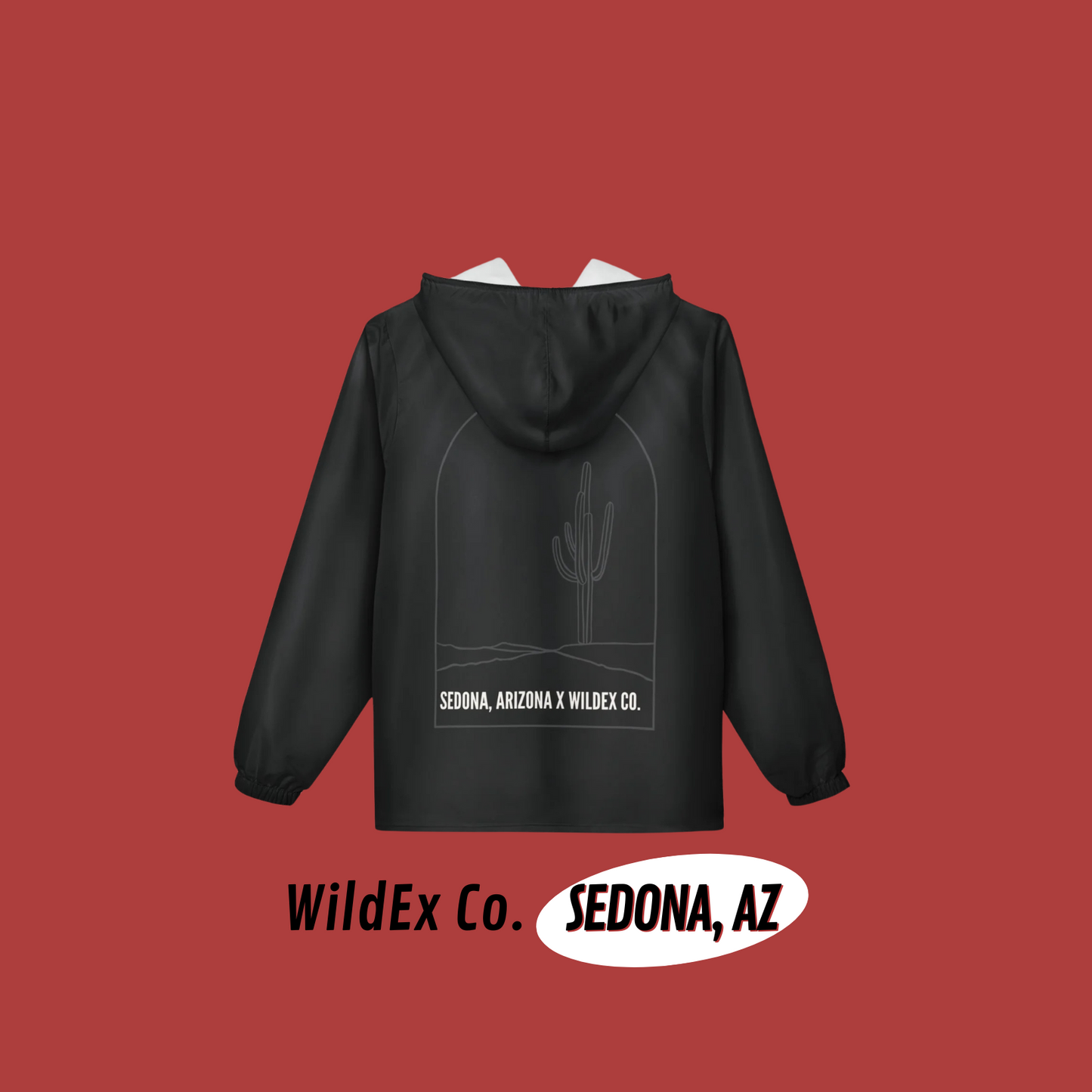 Peace Rocks Repeat Windbreaker Jacket - Perfect for Outdoor Adventures in Sedona