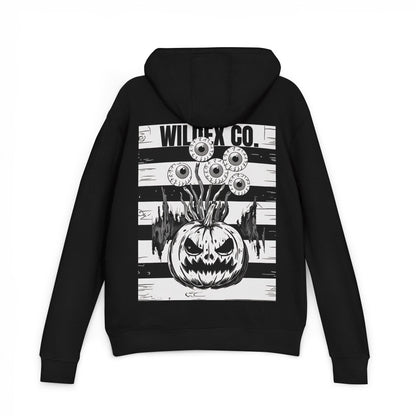 Stylish Unisex French Terry Hoodie with Floral and Pumpkin Designs, Cozy Sweatshirt for Fall, Halloween, Casual Wear, Gift Idea