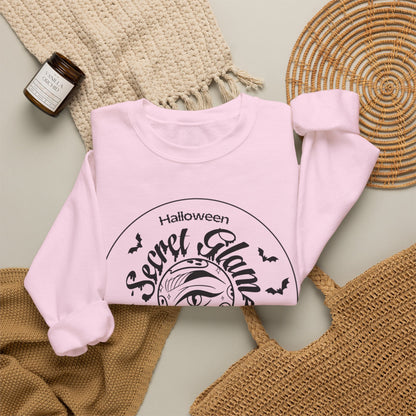 Detail of ribbed collar on Secret Haunt Society 2026 Crewneck Sweatshirt