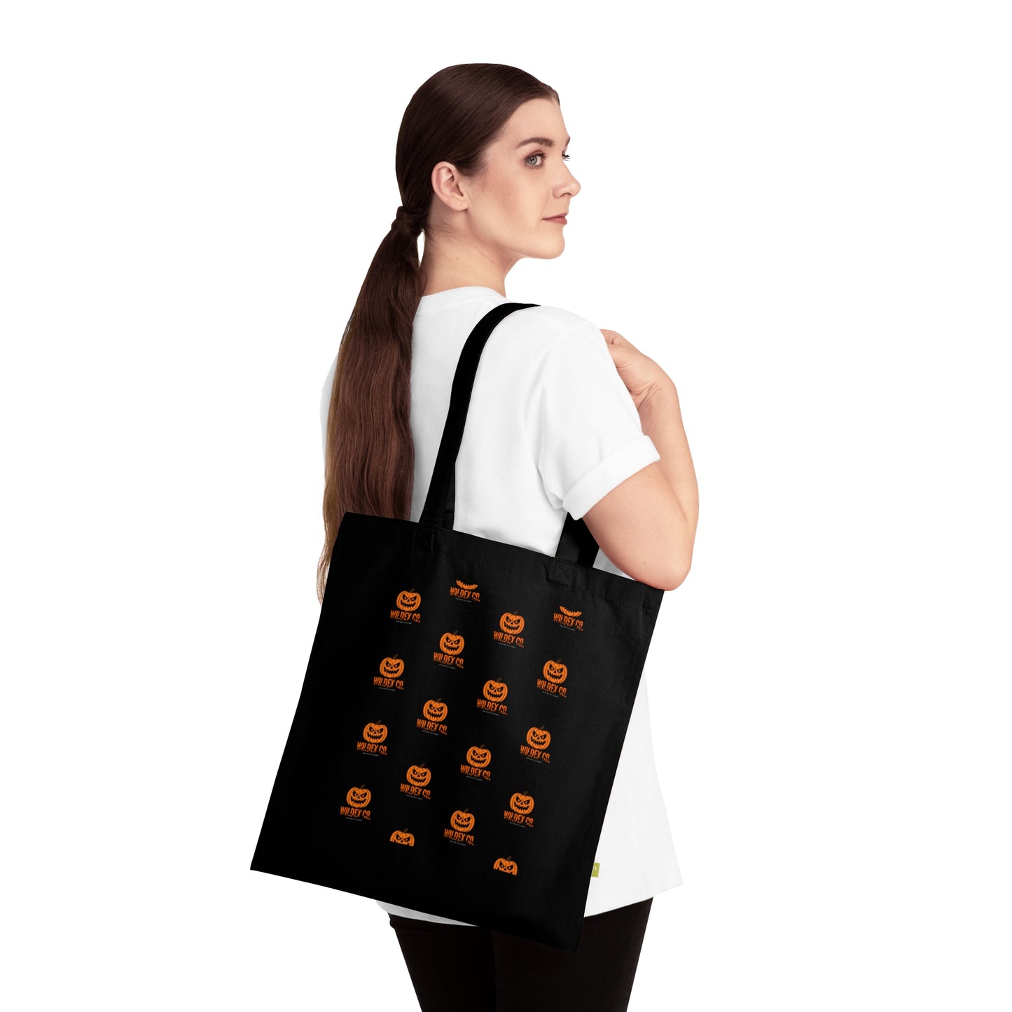 Halloween Pumpkin Organic Cotton Tote Bag | Eco-Friendly Trick or Treat Bag, Reusable Grocery Tote, Gift for Fall, Cute Halloween Decor