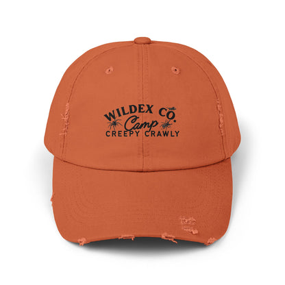 Unisex Distressed Cap with 'WILDEX CO Camp Creepy Crawly' Text - Casual Summer Hat, Gift for Campers, Outdoor Adventures, Trendy [...]