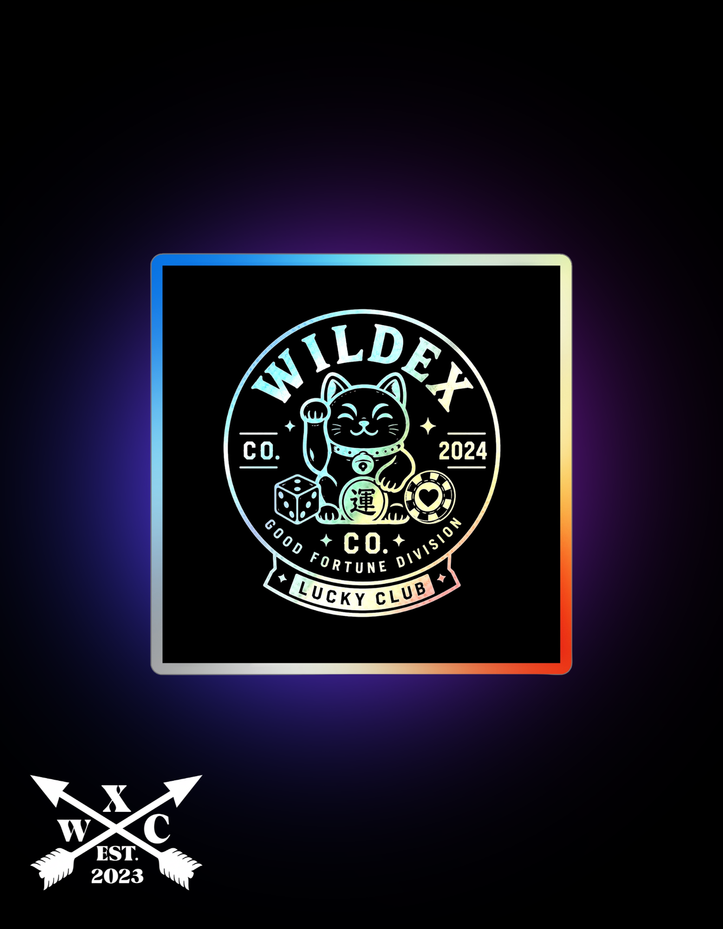 Holographic Lucky Cat Sticker- WILDEX CO.