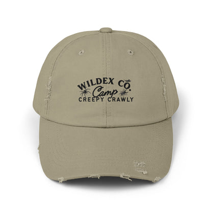 Unisex Distressed Cap with 'WILDEX CO Camp Creepy Crawly' Text - Casual Summer Hat, Gift for Campers, Outdoor Adventures, Trendy [...]