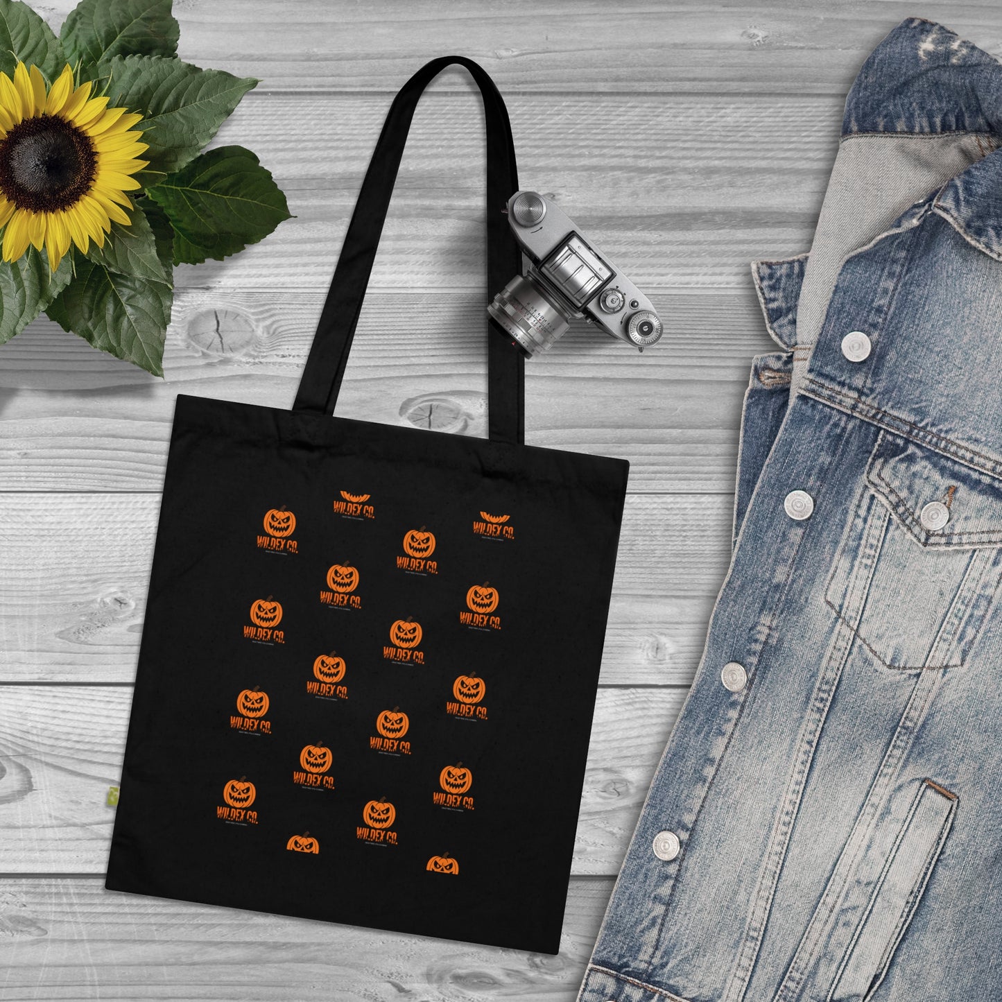 Halloween Pumpkin Organic Cotton Tote Bag | Eco-Friendly Trick or Treat Bag, Reusable Grocery Tote, Gift for Fall, Cute Halloween Decor