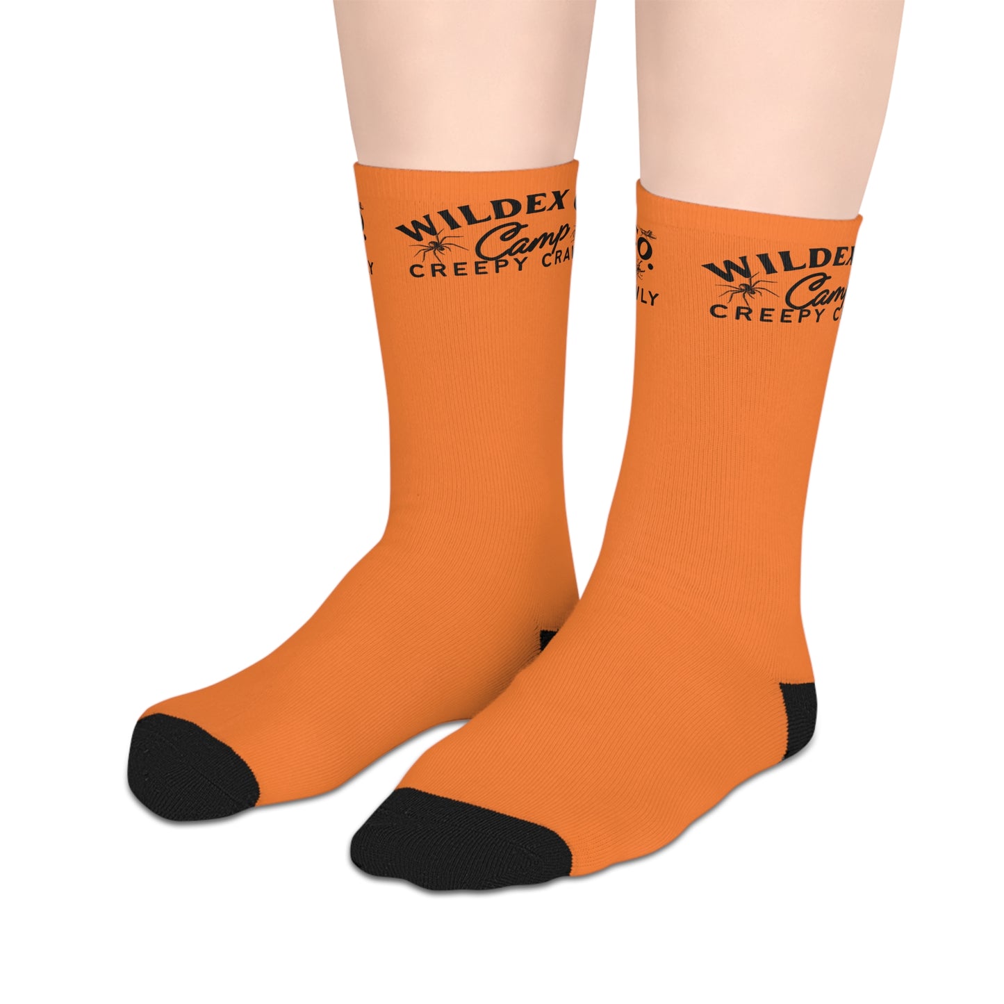 Wild & Creepy Mid-Length Socks | Fun & Cozy Socks for Halloween, Gift for Kids & Adults, Everyday Wear, Orange Socks