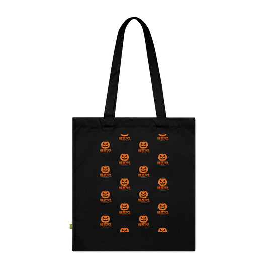 Halloween Pumpkin Organic Cotton Tote Bag | Eco-Friendly Trick or Treat Bag, Reusable Grocery Tote, Gift for Fall, Cute Halloween Decor