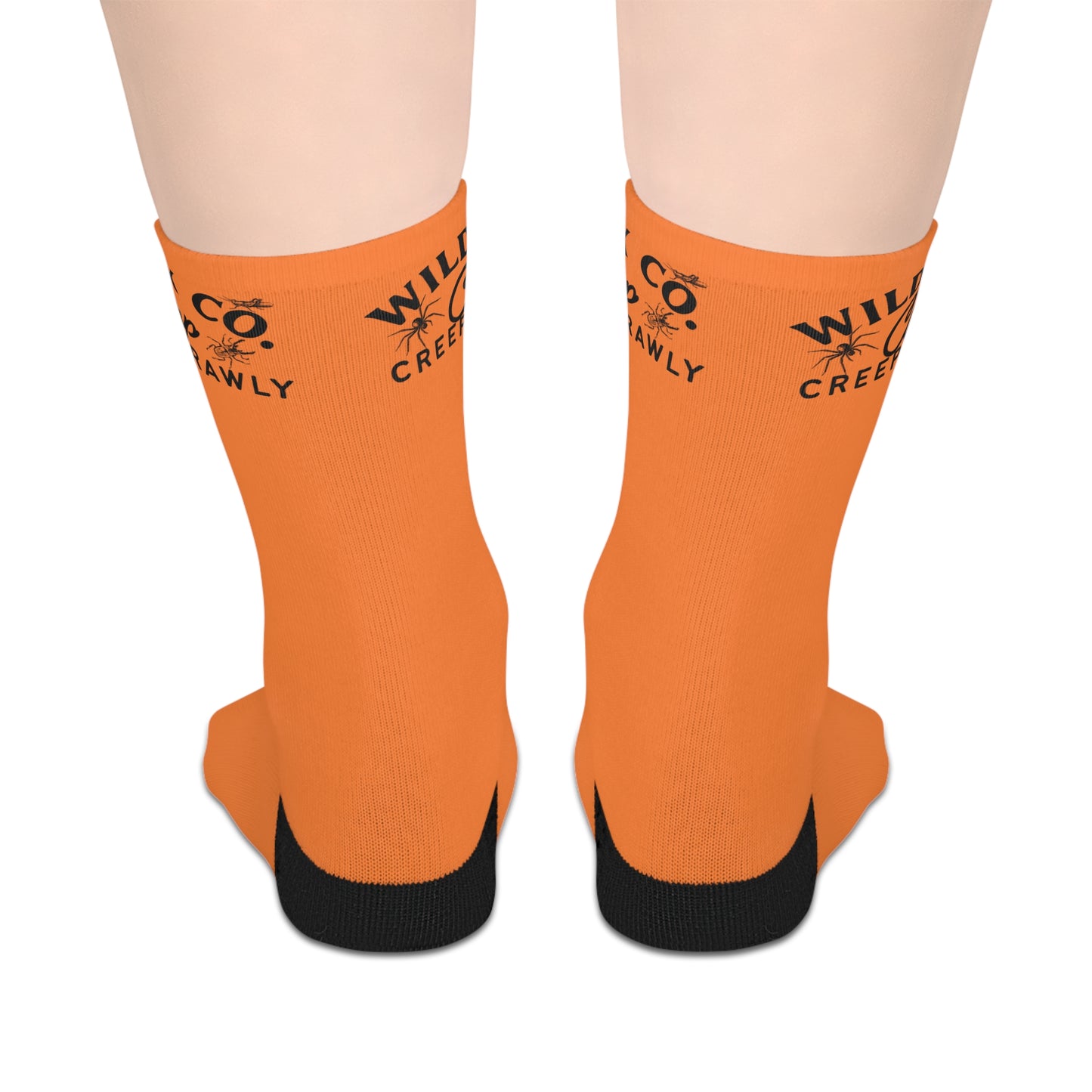 Wild & Creepy Mid-Length Socks | Fun & Cozy Socks for Halloween, Gift for Kids & Adults, Everyday Wear, Orange Socks