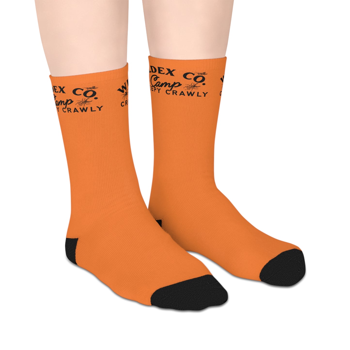 Wild & Creepy Mid-Length Socks | Fun & Cozy Socks for Halloween, Gift for Kids & Adults, Everyday Wear, Orange Socks
