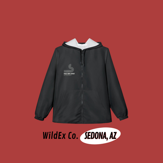 Peace Rocks Repeat Windbreaker Jacket - Perfect for Outdoor Adventures in Sedona